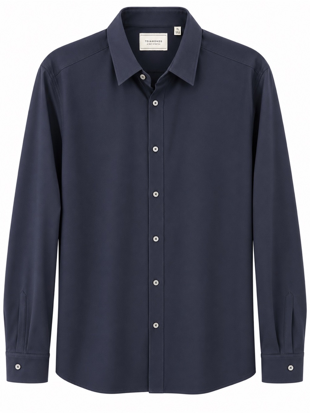 7 Diamonds Men's Dark Navy Long-Sleeve Dress Shirt